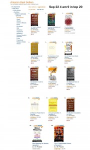 nine books in the top 20 on Amazon Sep 22 2013